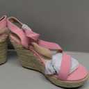 Allegra K Women's Wedges Heels Platform Strappy Ankle Strap Espadrilles Pink Wedge Sandals 7 M US