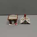 Christmas Gingerbread House Ceramic Storage Container, Holiday Kitchen Decor, 3.35x3.62x5.59 inches