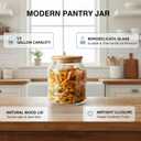 kitchentoolz 1/2Gallon Mason Jar 64oz Wide Mouth Half Gallon Glass Jar with Wooden Lid 2Pack Large Mason Jars for Kitchen Storage, Pantry Organization & Decorative Use