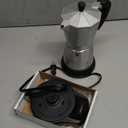 Coffee Pot 6 Cup Electric Espresso Coffee Maker Italian Moka Maker 300ml Portable Aluminum Espresso Machine Cafetera Moka Pot with Detachable Base, Gift for Home Travel (Silver)