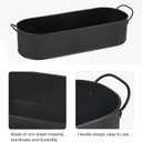 Mkono Metal Storage Basket for Toilet Tank Top Bathroom Decor, Galvanized Tray with Handle for Shelves, Farmhouse Toilet Paper Holder Organizing Bin Box for Countertop Living Room, Set of 2, Black