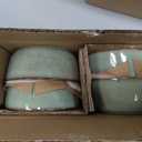 GBHOME Ceramic Dinnerware Sets for 4, 12 Pieces Stoneware Plates and Bowls Sets, Scratch Resistant Dishes, Dishwasher & Microwave Safe-Pastel Green
