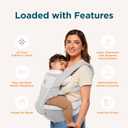 Ergobaby Alta Hip Seat Baby Carrier for Babies & Toddlers 4-48 Months (12-45 lbs) - 3-Position Convertible Ergonomic Baby Carrier with Storage Pocket, Sun Hood, Hip-Healthy Positioning - Onyx Black