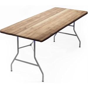 Wood Grain Rectangle Tablecloths, Wooden Boards Light Wood Texture Fitted Table Covers, Great for Camping, Indoor, Outdoor Use, 30 x 72 inch (Fits up to 72x30In/6ft Rectangle Tables)