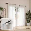 Umbra Ringlet Curtain Rod for Window, Adjustable 42" to 120", Black