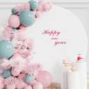 Wokceer 7.2FT Round Backdrop Cover White Round Arch Covers with Buckles Polyster Circle Balloon Arch Backdrop Cover for Wedding Birthday Party Ceremony Decor