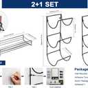NearMoon Towel Rack Wall Mounted- All Metal Bathroom 2 Towel Rack Holders+ Hand Towel Storage Basket, Rustproof 3 Level Wine Rack Organizer for Hand Towels, Washcloths, 2+1 Pack (Matte Black)