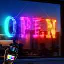 LED Open Signs for Buiness, 40"x14"Large Open Light Up Signs with Remote Controls, Smart App, DIY Editor Colours Sign Flashing Light for Storefront Window Bar Salon Cafes Retail Shops