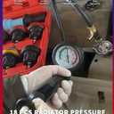 Radiator Coolant Pressure Tester Kit 18pc Automotive Cooling System Pressure Tester Kit for Water Tank Leakage Detection