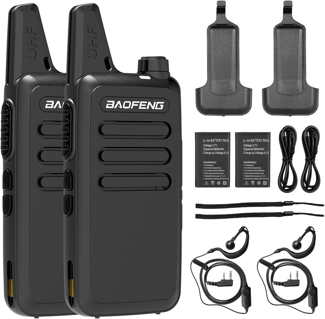 BAOFENG BF-888S Upgraded Walkie Talkies T20 Long Range Walkie Talkie for Adults with Earpiece Mic Rechargeable 2-Way Radios Handheld Two-Way Radios Transceiver Kids with USB Charger for Camping 2pcs