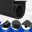 DGSL Garage Door Seals Bottom Rubber Weather Stripping Kit Seal Strip Replacement, Universal Weatherproof Threshold Buffering Sealing Rubber 5/16 inch T Ends, 3 3/4 Inch Width (10 Ft, Black)