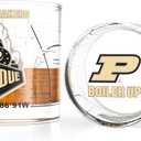Greenline Goods  University of Purdue Boilermakers College Whiskey Glasses (Set of 2), 10 oz  Full-Color Logo + Campus Map