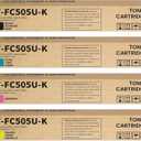 T-FC505U Toner Cartridges 4-Pack (Black Cyan Magenta Yellow) Replacement for Toshiba T-FC505U-K T-FC505U-C T-FC505U-M T-FC505U-Y Toner Cartridge for E-Studio 2505AC 3005AC 3505AC 4505AC 5005AC Printer
