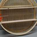 Rattan Wall Shelf 3 Tier Boho Wall Mounted Shelf Farmhouse Handcraft Round Floating Shelf Display Rack Storage Circular Hanging Shelf for Livingroom Home Decor