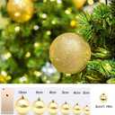 Christmas Balls Ornaments for Desktop Christmas Tree Decorations Baubles 24 Pieces 1.2 inch Mini Decorative Ball for Wedding Party (Gold)