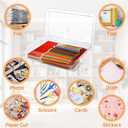 2PCS 6 Qt A4 Paper Storage Box Clear Plastic Case 9x13 Scrapbook Case Stackable Transparent File Box A4 Paper Storage Containers for Craft, Document, Photo, Book13.58" x 9.25" x2.75"