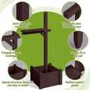 Colingmill 55 Inch/4.58 ft H Wooden Mailbox Post with Planter Box for Outside Decorative Post Flower Box(Not Included Mailbox)(Brown)