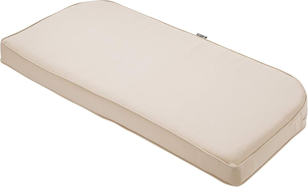 Classic Accessories 62-016-BEIGE-EC Contoured Bench Cushion, 41"W x 18"D x 3"Thick, Antique Beige