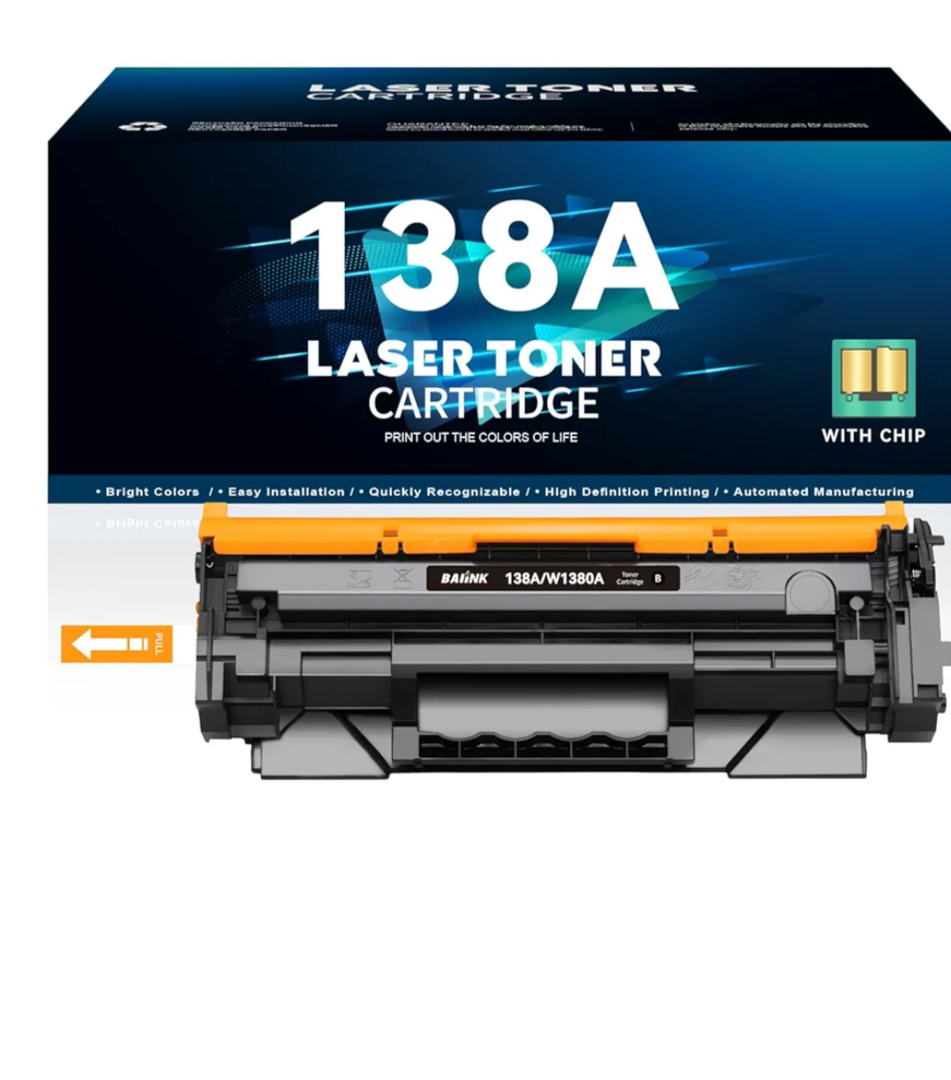138A W1380A (with Chip) Compatible Toner Cartridges Replacement for HP 138A W1380A 138X W1380X Compatible for HP Pro 3001dw 3001dn MFP 3101fdw 3001fdw Printer (Black, 2-Pack)
