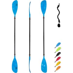 OCEANBROAD Adjustable Kayak Paddle 86in/220cm to 94in/240cm Kayaking Boating Canoeing Oar with Paddle Leash 1 Paddle