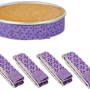4-Piece Bake Even Strips, Super Absorbent Thick Cake Pan Dampen Strips, Keeps Cakes More Level and Prevents Crowning With Cleaner Edges