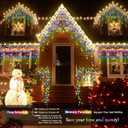 Warm Color to Multicolor Color Changing Icicle Christmas Light with Remote, 480 LED 39.3ft Christmas String Lights Outdoor Waterproof with 80 Drops for House Eave, Window, Hallway Xmas Decorations