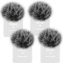 4PCS Windscreen/Pop Filter for Rode Wireless Go II (2nd Gen) Microphones - Furry Mic Cover for Wind & Ambient Noise Reduction (Rode Wireless Go II, Black-White)