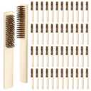 50 Pcs Brass Wire Brushes Bulk 8 Inch Wooden Handle Brass Plated Bristle Wire Brush for Cleaning Metal Rust, Welding Slag, Rust Removal, Industry, Home and Kitchen