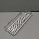 Transparent Flatware Tray Kitchen Drawer Organizer With Lid - Plastic Kitchen Cutlery Tray and Utensil Silverware Storage Container with Cover - Dinnerware Holder for Spoons Forks Knives