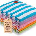 Gold CASE Turkish Beach Towel Set of 5  100% Cotton Large Turkish Bath Towels 71 x 40''  MYRA Oversized, Quick Dry & Sand Free Towels  Lightweight Peshtemal  Multicolor 2