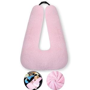 Travel Pillow Cushion for The Back Seat of Car Car Pillow for Kids A Sleeping Artifact Suitable for Long-Distance Travel of Adults and Children Travel Pillow for Kids Pink