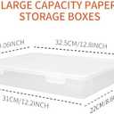 Paper Organizer Storage 4 Pack Plastic Clear Paper Storage Multi-functional Storage Box with Latching Lids for Classroom Organization Office Carft Supplies Accessories Clear(12x8.46x1.97inch)