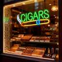 Cigar Neon Sign Handmade LED Art Decor Neon Light, Wall Hanging, USB Powered, Switch Control, for Home Bar, Cigar Lounge, Man Cave, Pub, Cafe, Party or Smoking Shop 