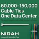 Zip Ties 14 inch Clear White, 50 lbs Strength, UV resistant, Self-locking, Multi-purpose Long Cable Ties, Wire Ties Heavy Duty Tie Downs for Office, Home, Outdoors, Cable Management by Nirah