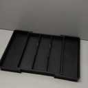 Expandable 5-Compartment Plastic Utensil Tray for Drawers, Multipurpose Storage Tray Drawer Organizer