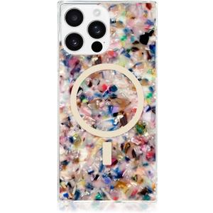 Flaunt Official Square Protective Case - Compatible with iPhone 16 Pro - Compatible with MagSafe & Wireless Charging - Drop-Tested & Shockproof - (Rainbow Confetti Tortoise Shell)