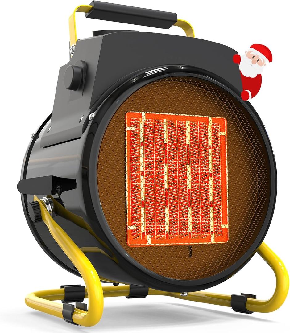 Outdoor Heater for Patio, 1500W Electric Garage Outdoor Heaters with 3 Modes, 3s Fast Heating, with Overheat Protection, Electric Space Heaters for Patio, Garage, Greenhouse, Office (Black)