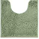 Chenille Bath Mat, Toilet Rugs U Shaped, Soft Plush Bath Bathroom Rug, Absorbent Shaggy Bathroom Contour Rug Light Green 19.7"x19.7"