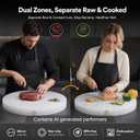 2'' Thick Plastic Cutting Board, Round Chopping Boards for Meat, Knife-Safe, 15"L x 15"W x 2"T
