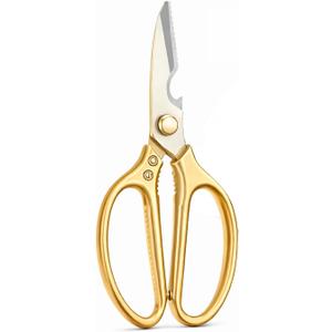 Heavy Duty Multipurpose Stainless Steel Scissors with Big Handle - Champagne Gold