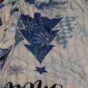 Preboun 6 Pcs Winter Chair Covers Set Removable Washable Stretch Dining Room Slipcovers Parson Chair Protector for Winter Home Ceremony Party Decoration, 3 Style(Classical,White) (Blue)