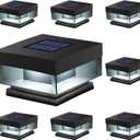 Solar Post Cap Lights,15 Lumem Brightness,2 Modes Warm White/Bright White Outdoor Fence Post Cap Light for Deck, Patio Garden Decor High Brightness SMD LED Lighting Fits for 4x4 5x5 Wooden Posts (8pk)