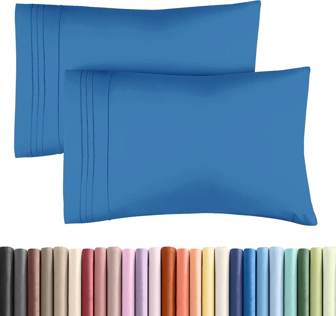 King Pillow Cases Set of 2 - Ultra Soft Hotel Quality Pillowcase Covers - Comfy, Cozy & Wrinkle Free - Shrinkage, Stain & Fade Resistant - Machine Washable Pillow Protectors - 2 Piece Set - Royal Blue