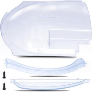 4812-01 RV Screen Door Slider Panel Bubble Style & 4810-00 Stopper & 4814-00 Holder 3 in 1 Complete Kit Replacement for Dexter Right Hand Screen Door, Clear Plexiglass Bubble Style