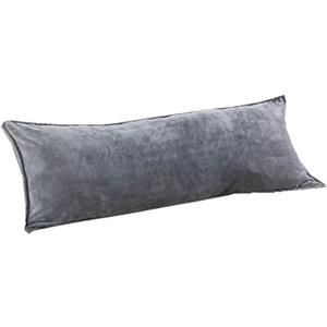 Warm Fleece Body Pillow Cover Only Long Pillowcase, 17.5 x 47 Inch, Light Gray