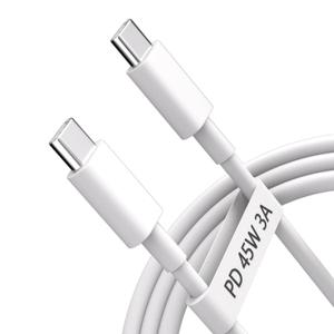 45W Type C to C PD Fast Charging Cable 6FT, USB C to C Quick Charge Data Sync Cord for iPhone 16 Pro Max 15 Plus Galaxy S25 S24 Ultra A56 A36 Pixel 9 10 Pro XL Fold 8 7 Pro 8A Compatible 40W/35W/25W