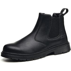 Unisex-Adults Steel Toe Chelsea Boots, Men's Industrial Construction Shoes, Waterproof, Lightweight, Comfortable, Non-slip Safety Boots, Size 240