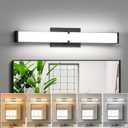 Modern 24IN Black Bathroom Vanity Light, 25W 2500 Lumen Dimmable, 5CCT, ETL Certified