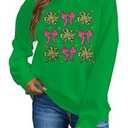 VILOVE Women St Patricks Day Sweatshirts Clover Sweater Irish Shamrock Pullover Long Sleeve Graphic Tops, XXL