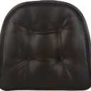 Klear Vu Omega Non-Slip Chair Cushions, Assembled in USA, U-Shaped Skid-Proof Seat Pads for Dining Room, Kitchen, Office, 15"x16", 2 Pack, Leather Dark Brown